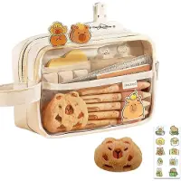 Markenlos Federmäppchen mit Aufklebern, Puppe, niedliches Schreinset mit Fächern, Geburtstagsgeschenk für Kinder
