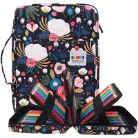 Markenlos Federmäppchen mit 220 Fächern, tragbarer Organizer für Buntstifte, wasserdichtes Etui für Schüler, Kinder, Erwachsene und Künstler (Blühende Blumen)
