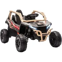 AIYAPLAY Kinder Elektroauto 12V Kinder UTV mit 2 Motorn, Fernbedienung, LED