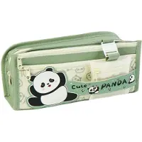 Markenlos Großes Panda-Federmäppchen, Federmäppchen mit Kugelschreiberfunktion, Federmäppchen zum Schütteln, Schul-Federmäppchen für Teenager, Geschenk für Mädchen und Jungen, grün