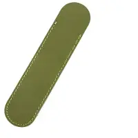 Markenlos Leder-Federmäppchen, handgefertigt, weiche Schutzhülle für Stifte, 1 Stück (15 cm x 4,2 cm, grün)