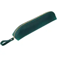 Markenlos Federmäppchen aus Leder, grün, für Damen und Herren
