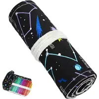 Markenlos Canvas-Etui mit 36 Fächern für Buntstifte, geräumiges Etui, Buntstift-Organizer für Künstler, Etui für Stifte, Zeichenbedarf und Pinsel