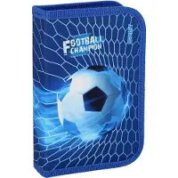 Spirit Schüler Etui 28 teilig 1-Zipper Mäppchen FUSSBALL blau
