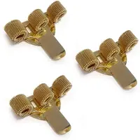 Markenlos Dreifacher Stiftehalter mit Clip, aus Metall, 3-teilig, goldfarben