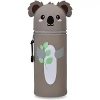 Markenlos Federmäppchen, 2-in-1 Federmäppchen aus weichem Silikon – Stiftehalter für den Schreibtisch, mit Reißverschluss, aus Silikon, für Buntstifte und Filzstifte, Höhe 18,5 cm