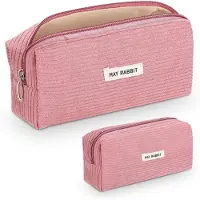 Markenlos Federmäppchen für Mädchen, Cordstoff, rosa Federmäppchen für Teenager