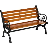 Outsunny Gartenbank, Parkbank, Sitzbank für 2 Personen, Balkonbank mit Armlehnen