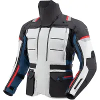 Rebelhorn Cubby 5 wasserdichte Motorrad Textiljacke, grau/blau/rot, M