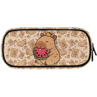Markenlos Federmäppchen mit Fächern, Schreibtisch-Organizer, Capybara Wassermelone, L 8,8 x B 1,7 x H 4,1 Zoll