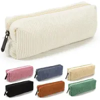 Markenlos Federmäppchen aus Cord, Schulmäppchen für Jungen und Mädchen, stylische Schulaccessoires für Teenager, Schule, Universität und Büro (beige)