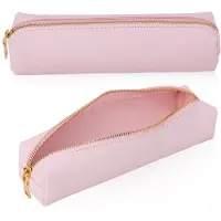 Markenlos Lederetui, Federmäppchen, Kosmetiktasche, Schreibtasche, Federmäppchen (rosa)