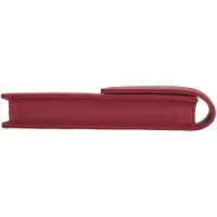 Markenlos Etui aus Leder in Rot, mit den Maßen 17.3 cm Länge, 3 cm Breite und 3.3 cm Höhe