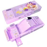 Markenlos Multifunktionales Federmäppchen mit Pop-up-Funktion für Mädchen und Jungen, niedliches Federmäppchen mit Cartoon-Motiv, Organizer, Schrein, Anspitzer, Planer, Whiteboard, Schulbedarf