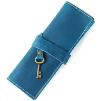 Markenlos Leder-Federmäppchen, Vintage-Federmäppchen, Retro-Federmäppchen, Stiftrolle für Damen und Herren für Schule, Büro und Arbeit.