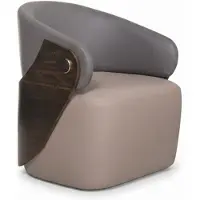 JVmoebel Grau-Brauner Büro-Set Exklusiver Schreibtisch Chefsessel Couchtisch
