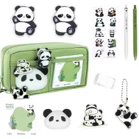 Markenlos Federmäppchen mit Panda-Print, großes Fassungsvermögen, tragbare Schreibtasche, Federmäppchen mit Reißverschluss für Schule und Büro