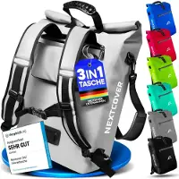 Nextcover 3in1 Fahrradtasche für Gepäckträger [PVC frei] - Gepäckträgertasche, Fahrradtasche Rucksack und Umhängetasche 25L I Fahrrad Tasche wasserdicht