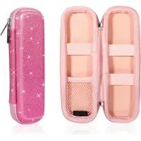 Markenlos Robustes, stoßfestes EVA-Federmäppchen für Büro oder Schule (Glitzerndes Rosa, klein)