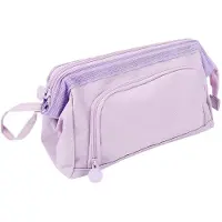 Markenlos Federmäppchen mit großem Fassungsvermögen, geeignet für Schule, Büro und Reisen, ideal als Geschenk für Mädchen, Jungen, Teenager und Erwachsene (Violett)