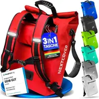Nextcover NEU 3in1 Fahrradtasche für Gepäckträger [PVC frei] - Gepäckträgertasche, Fahrradtasche Rucksack und Umhängetasche 25L I Fahrrad Tasche wasserdicht