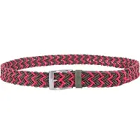 Alberto Gürtel Damen Braided Tip, oliv/pink