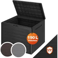 Casaria Auflagenbox Verschließbar, Wasserdicht, 190L, Anthrazit