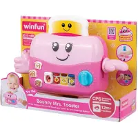 WINFUN Spielzeug-Toaster mit Timer, LED-Licht, Bräunungsgrad-Tasten, Sound & Melodien, inkl. Marmelade & Honig