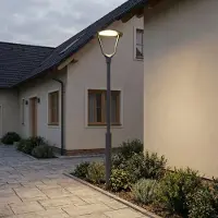 LUCANDE LED-Außenleuchte Tarasu, grau, 250 cm, Alu, IP65