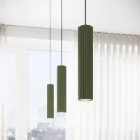 Sollux ALORA Hängeleuchte, olivgrün, Ø 8 cm, Metall, GU10 - , ALORA, dimmbar, Grün, für Wohnzimmer, Aluminium
