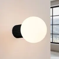 Sollux ORBI Wandlampe, schwarz Glas/Metall Ø 12 cm IP44 G9 - , ORBI, dimmbar, Schwarz, für Badezimmer, Aluminium