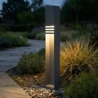 LUCANDE LED Wegeleuchte Oxido , schwarz, Edelstahl, Modern, LED Außenleuchte