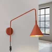 Sollux LYS Wandlampe, ocker, Ø 14 cm, Metall, Stecker, E14 - , LYS, Braun / Rost, für Wohnzimmer, Metall, Skandinavisch