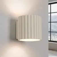 Sollux RIBLA Wandleuchte, beige, Ø 10 cm, Metall, G9 - , RIBLA, dimmbar, Beige, für Wohnzimmer, Aluminium