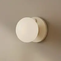Aldex Flo Wandleuchte, beige, Ø 19 cm, Glas - , Flo, dimmbar, Beige, für Wohnzimmer, Metall, Design