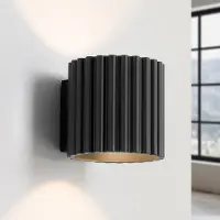 Sollux RIBLA Wandleuchte, schwarz, Ø 10 cm, Metall, G9 - , RIBLA, dimmbar, Schwarz, für Wohnzimmer, Aluminium