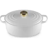 Le Creuset Cocotte oval Evo 29 cm white with gold handle