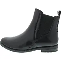 Marco Tozzi Damen Stiefelette Leder Chelsea Boot flach Stretch 2-25366-41, Größe:39 EU, Farbe:Schwarz