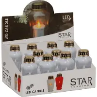 Star Trading LED Grabkerze Weiss BxHxT 8.5x15.5x7.5cm