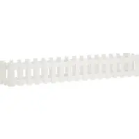 vidaXL Hochbeet Lattenzaun-Design Weiß 200x30x30 cm Massivholz Kiefer