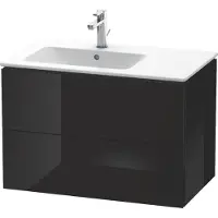 Duravit Waschtischunterbau L-CUBE 550x820x481mm Be links schwarz hochglanz
