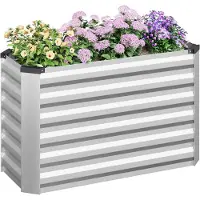 Woltu Hochbeet, aus robustem Stahlblech mit stabilem Design, Pflanzkasten : 100x56x40 cm Größe: 100x56x40 cm