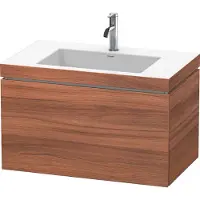 Duravit Waschtischunterschrank c-bonded L-Cube 80x48cm, 1 HL, Nussb Nat, 1 Ausz., wandhängend