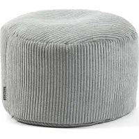 Mokebo® Pouf, Hocker o. Sitzhocker aus Cord 30x50 cm 'Der Faule Lenz', Bodenkissen in Grau, Fußhocker, Indoor Sitzkissen rund aus Stoff, Puff, Sitzpouf, kuschelig & weich, mit EPS-Perlen Füllung