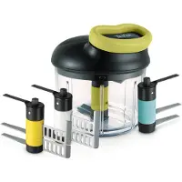 Tefal 5-Sekunden Zerkleinerer, Maxi-Kit mit 4 Klingen (schwarz/grün, manuell, 900ml)