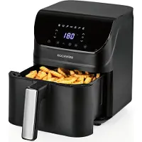 DS Produkte Rachs KOCHWERK Digitale Heißluftfritteuse 4L | Airfryer mit Touchscreen | Erinnerungsfunktion zum Wenden | Leichte Reinigung | 1400W | Schwarz