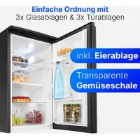 Bomann Kühlschrank ohne Gefrierfach | 84cm | leise | 3 Ablagen | Türanschlag wechselbar | Standardkühlschrank | VS 7255 schwarz