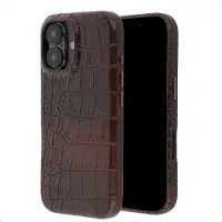 Selencia Apple iPhone 16 Hülle - Kunstleder - - Backcover/Hard Case - Dunkelbraun