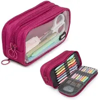 OEM Halb-Handtas-Organizer für Frauen | Großes Etui für Schule und Büro | Make-up-Tasche mit Organizer | Rosa Pouch