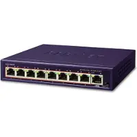 Planet 8-Port 10/100/1000T 802.3at PoE 1-Port Gigabit Desktop Switch, Unmanaged, Gigabit Ethernet (10/100/1000), Power over Ethernet (PoE)